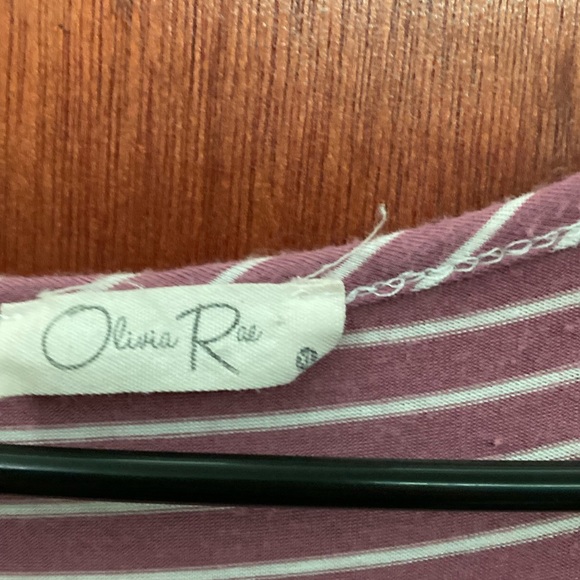 Pink white stripe Olivia roe t shirt knot bottom - Picture 3 of 4